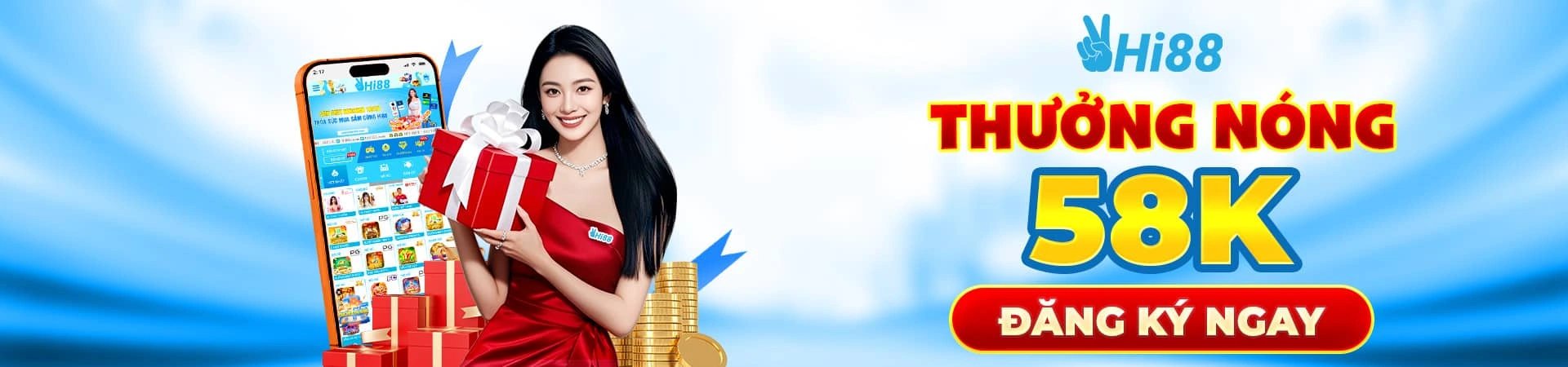 Banner thông báo, hoạt động và hỗ trợ người dùng Hi88
